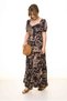 Women's Summer Navy Blue Kiss Collar Watermelon Sleeve Long Dress 17D-3077 - 4