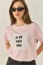 Women's Powder Crew Neck Short Sleeve Printed Cotton Loose T-Shirt 5447 60283289 - 3