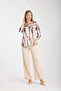 Mink Striped Satin Jacquard Women's Shirt - 4