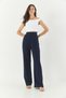 Women's Navy Blue Velcro Waist Comfortable Palazzo Trousers 3826 60261150 - 2