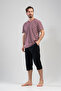 Men's V-Neck Short Sleeve Capri Pajama Set
,111175 - 3