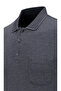 Men's Polo Neck Pocket Classic Fit Gray T-Shirt - 5116 - 4