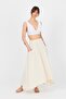 Natural Side Pocket Muslin Linen A-Line Skirt 4713A