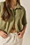 Women's Khaki Half Sleeve Cotton Summer Comfortable Shirt 34439 60283279 - 6