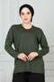 Women's Green Combed Cotton Blouse - 5