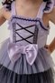 Kuromi Bow Detailed Tulle Lilac Children's Dress - 4