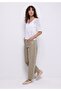 Regular Fit V-Neck Floral Women's White Short Sleeve Sweater - 3