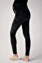 Velvet Black Adjustable Waist Maternity Leggings - T04 - 3