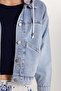 Women's Regular Fit 100% Cotton Removable Hooded Blue Shirt - 3