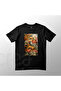 Crystal Stone Printed Leopard Design Digital Printed Cotton Crew Neck T-Shirt Black - Black - 2