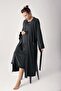 Women's Long Sleeve Cotton Flexible Maternity Dressing Gown Nightgown Set 13400