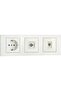 Ovivo Grano White Triple Set مقبس تلفزيون مؤرض Nümeris Rj45 Triple Frame Modular Assembly متوافق - 2