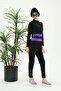 Golf Purple Striped Black Design Hijab Double Swimsuit Set