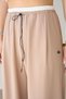 Women's Beige Elastic Waist Straight Pants - 4