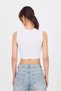 White Crew Neck Crop Tank Top 9189m - 5