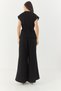 Women's Black Double Breasted Collar Waist Tie Lined Vest Pleated Loose Pants Suit 9306 60281025 - 8
