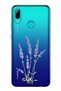 جراب سيليكون شفاف بتصميم زهرة اللافندر متوافق مع هاتف Huawei P Smart 2019
