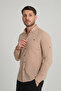 Men's Collared Long Sleeve Linen Shirt 2198