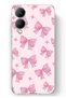 Vivo Y17S Compatible Pink Bows Transparent Silicone Case