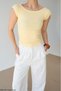 Women's Yellow Boat Neck Knitted Body