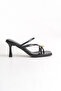 Women's Special Design Thin Cross-Strapped Thin Heeled Black Evening Dress Slippers with Accessories - 4
