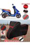 Yuki Yb50Qt-3 Casper Tarpaulin Black Motorcycle Tarpaulin Engine Cover Tent (Red Stitched)