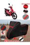 Arora Ar 50-50 Storm Tarpaulin Black Motorcycle Tarpaulin Motor Cover Tent (Red Stitched)
