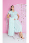 Maternity Long Dressing Collar and Sleeve Ruffle Detail 2-Piece Nightgown Set with Openable Buttons