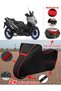 Yamaha Tmax 560 Tarpaulin Black Topcase Rear Bag Compatible Motor Tarpaulin (Red Stitched)