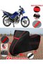 Ramzey Xf 125 10-V Tarpaulin Black Motorcycle Tarpaulin Engine Cover Tent (Red Stitched)