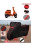 Lambretta V125 Special Tarpaulin Black Motorcycle Tarpaulin Engine Cover Tent (Red Stitched)