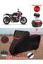 Bmw R Nine t Pure Tarpaulin Black Topcase Rear Bag Compatible Motor Tarpaulin (Red Stitched)