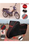 Ramzey Prestige Tarp Black Motorcycle Tarpaulin Motor Cover Tent (Red Stitched)