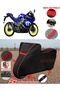 Yuki Taro Gp2 Tarpaulin Black Motorcycle Tarpaulin Engine Cover Tent (Red Stitched)