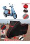 Arora Cappucino 125 Tarpaulin Black Motorcycle Tarpaulin Engine Cover Tent (Red Stitched)