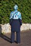 Lena Model Blue Butterfly Pattern Design Hijab Swimsuit Set - 4