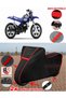 For Yamaha Pw 50 Tarpaulin Black Motorcycle Tarpaulin Engine Cover Tent (Red Stitched)