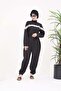 Floria White Striped Design Hijab Parachute Modest Jumpsuit Swimsuit