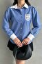 Women's Striped Embroidery Detailed Shirt - 3