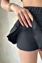 Women's Ruffled Raschel Mini Skirt with Shorts - 3