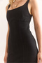 Women's Black Stitching Detailed Slit Lycra Midi Denim Dress Elb-19002405 - 5