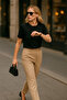 Black 100% Cotton Padded Oversize Women's T-Shirt Mg2442 - 2