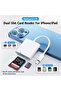 آيفون 14/13/12/11/8/7/6/mini/plus/pro/max متوافق مع Lightning إلى Sd/micro Sd/tf قارئ بطاقات - 2
