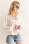 Women's White Scallop Detailed Flowing Shirt Gml-19001344