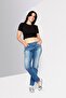 Women Slim Fit Stretchable Washed Denim Jeans, Blue - 4