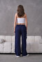 Women's Linen Drapey Pants High Waist Elastic Lace up Wide-Leg Casual Comfortable Pants - 6