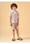 Boys Cotton Beige Wave Print Shirt and Shorts Set - Summer Relaxed Fit