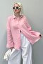 Pembe Muslin Kumaş Basic Kadın Gömlek MG1660 - 3