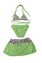 Glowzia Green Girl's Skirt Bikini Set - 2