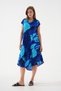 Women's V-Neck Patterned Crash Fabric Summer Dress Short Sleeve Comfortable Fit Casual Long Dress - 6
